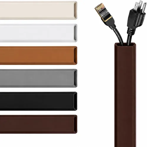 Vista 8 de RUBBER BOND Ocultador de cable de TV, cubierta de cable de pared, autoadhesivo, 6 pies, color blanco