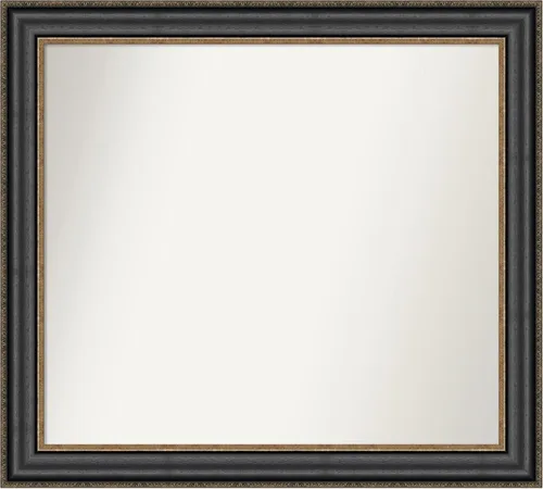 Vista 278 de Amanti Art Espejo personalizado, espejo de baño negro puente, espejo de pared o espejo de tocador de baño sobre el fregadero (26 x 26 pulgadas)