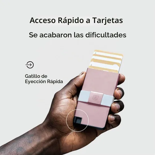 Vista 2 de Ekster Billetera de aluminio para hombre Billeteras de metal con capa de bloqueo RFID Billetera de aluminio delgada y minimalista con botón