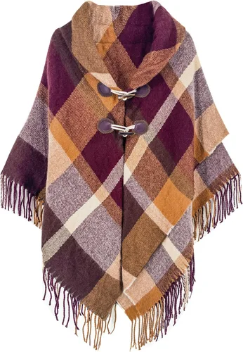 Vista 149 de Moss Rose Chal de viaje para mujer, capa tipo poncho de frente abierto para otoño e invierno
