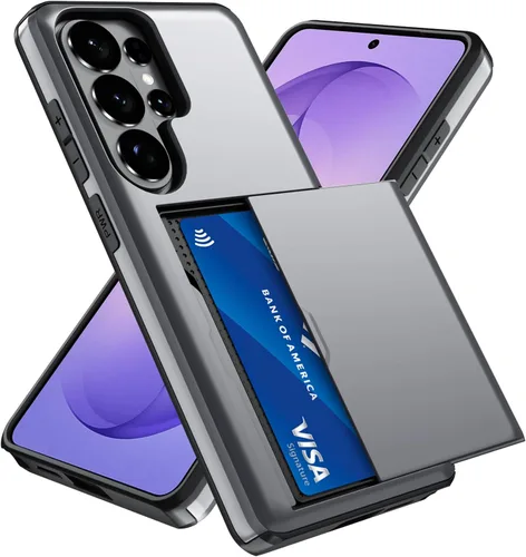 Vista 23 de Qinmay Funda compatible con iPhone 7 Plus/8 Plus con tarjetero, doble capa a prueba de golpes, funda protectora resistente con ranura oculta Negro