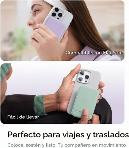 Vista 6 de MOFT Soporte de trípode para teléfono para iPhone, soporte para iPhone multiángulo, soporte para teléfono ligero y portátil, imanes fuertes, cuero
