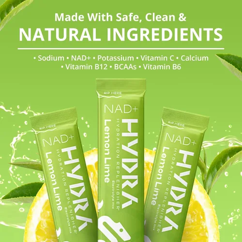 Vista 5 de Hydra Powder s NAD+ Nutrients - Paquetes de electrolitos en polvo, paquetes de hidratación diaria antienvejecimiento, polvo de electrolitos bajos