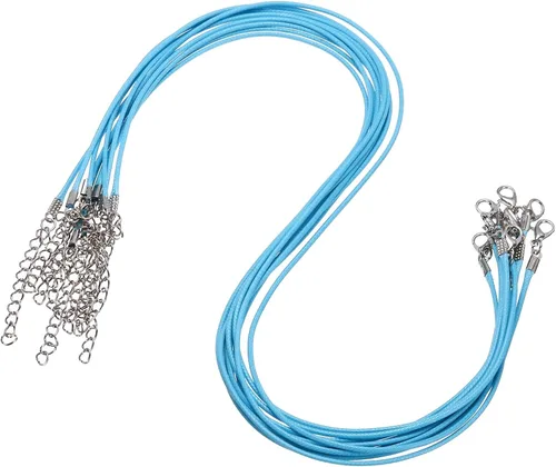 Vista 84 de MECCANIXITY 10 cordones de collar encerado de 18 pulgadas, cadena de collar a granel con cierre de 0.059 in de cuerda de cuero encerado para hacer