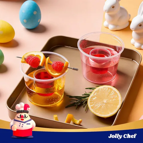 Vista 4 de JOLLY CHEF 100 vasos de bombardero desechables, vasos de plástico transparente de 4 onzas, altamente duraderos y reutilizables, perfectos para tomas