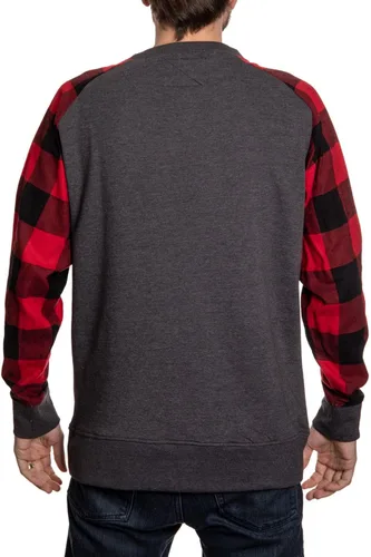 Vista 2 de Calhoun NHL Surf & Skate Buffalo Plaid Raglan con parche cosido deshilachado para hombre