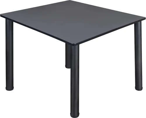 Vista 35 de Regency Kee - Mesa cuadrada pequeña para sala de descanso de 30 pulgadas, parte superior de cerezo, patas negras