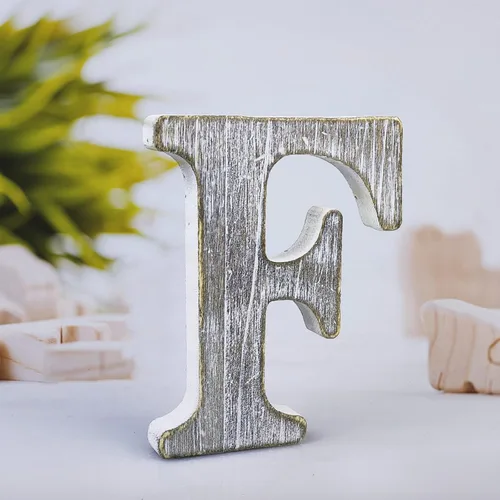 Vista 16 de Letras de madera rústica sin terminar de 4 pulgadas para decoración de pared, letras decorativas de pie en rodajas, decoración de tablero