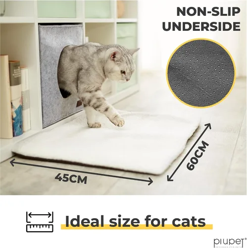 Vista 6 de PiuPet® Manta autocalentable para gatos, cama para gatos peludos para interiores y exteriores con alfombrillas autocalentadas para mascotas, 23 x 17