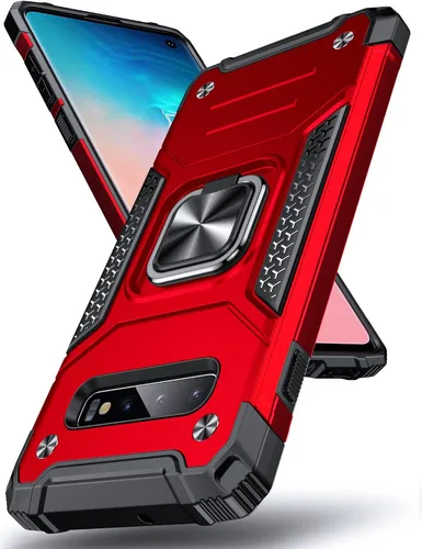 Vista 68 de DASFOND Diseñada para funda Galaxy S8 con soporte, anillo metálico giratorio mejorado de 360°, soporte kickstand de grado militar, resistente a