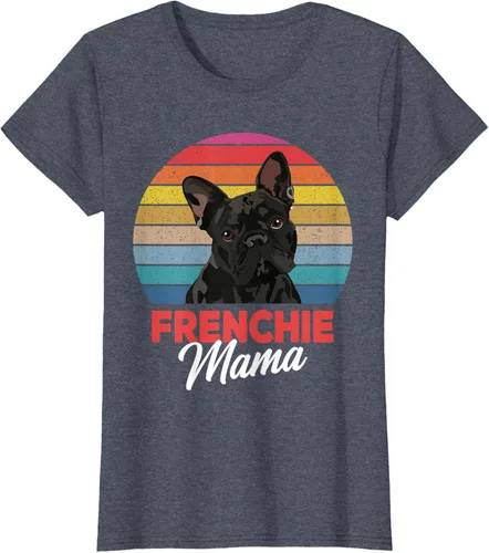 Vista 68 de Frenchie Mama - Camiseta divertida de regalo para niñas y perros Bulldog Francés, Negro, S