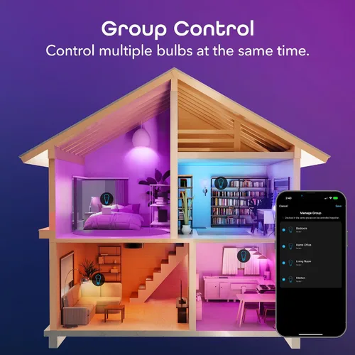 Vista 7 de Geeni Prisma Plus - Bombilla inteligente, 800 LED regulables que cambian de color, blanco sintonizable, funciona con Alexa y Google Home, control