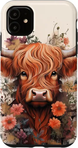 Vista 8 de Highland Cow Flowers Case for iPhone 17