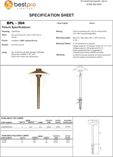 Vista 4 de BestPro Lighting - Luz LED de latón de bajo voltaje (3 W)
