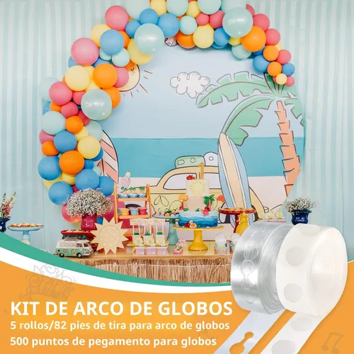 Vista 2 de Kit de arco de globos, tira de guirnalda de globos de 82 pies de fácil bricolaje y 500 puntos de pegamento para arco de globos, decoración