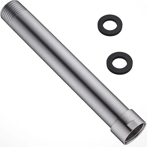 Vista 7 de Extensión de brazo de ducha de níquel cepillado, brazo extensor de 1/2 pulgada para cabezal de ducha de lluvia de 4 pulgadas