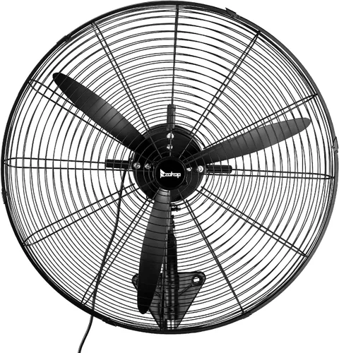 Vista 7 de Ventilador oscilante de montaje en pared de alta velocidad de 20 pulgadas Negro