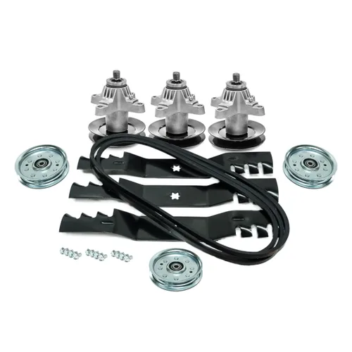 Vista 2 de EPR - Kit de reconstrucción de mantillo para husillos, poleas de correa compatibles con Cub Cadet MTD 50 pulgadas RZT RZT50 Zero Turn 742-04053A