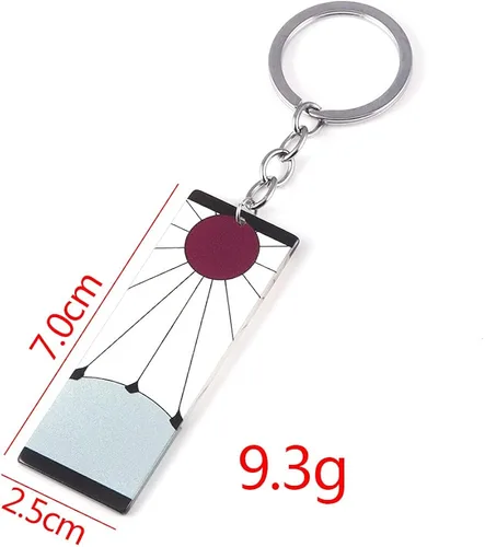 Vista 2 de Kimetsu No Yaiba Tanjiro Keychain - Rengoku Nezuko Anime Hanafuda Chain - Cosplay Gifts For Women Men Boys Fans