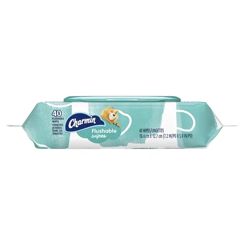 Vista 2 de Charmin - Toallitas húmedas desechables sin perfume (40 toallitas por paquete)