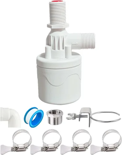 Vista 2 de Válvula de flotador automática para pollos – entrada lateral, adecuada para varias tazas y pezones de agua de pollo, fácil de instalar, con abridor