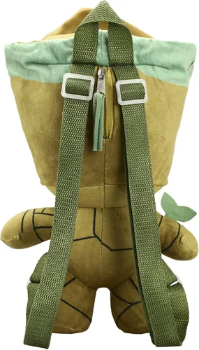 Vista 4 de Marvel Groot - Mini mochila de felpa juvenil, forro polar verde con licencia oficial de star wars silent one crew., osfa
