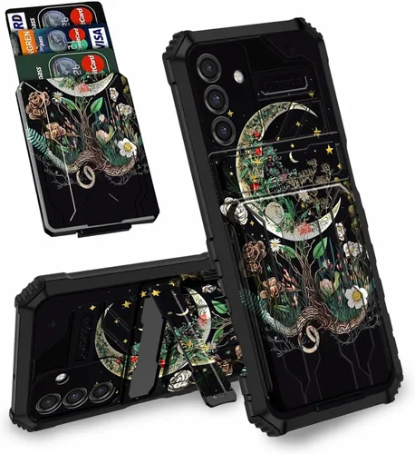 Vista 23 de Funda tipo cartera con versículo bíblico Salmo 46-5 para Samsung Galaxy A16 5G con ranura para tarjeta desmontable para ocultar tarjetas de crédito