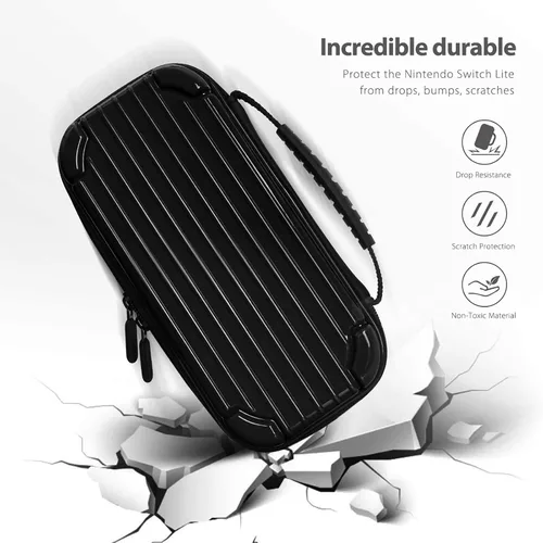 Vista 4 de CALLCASE Carrying Case for Switch Lite with Glass Screen Protector, Portable Hard Shell Travel Case Storage Bag for Switch Lite Console and