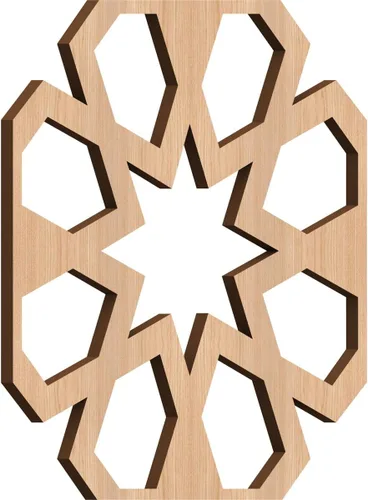 Vista 33 de Jackson Decorative Fretwork Wood Wall Panels, Large, 23 3/8" W x 23 3/8" H x 1/4" T, Cherry