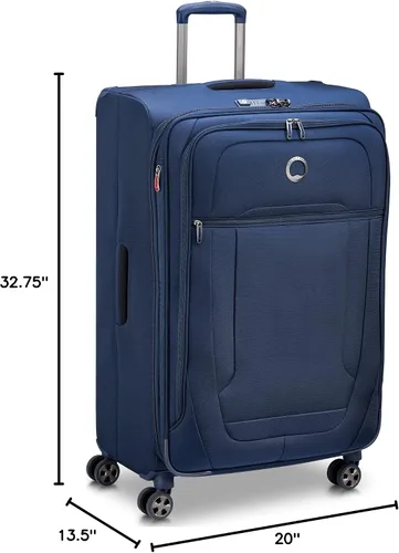 Vista 57 de DELSEY PARIS Helium DLX Softside - Maleta expandible con ruedas giratorias, azul marino, a cuadros, mediano de 25 pulgadas