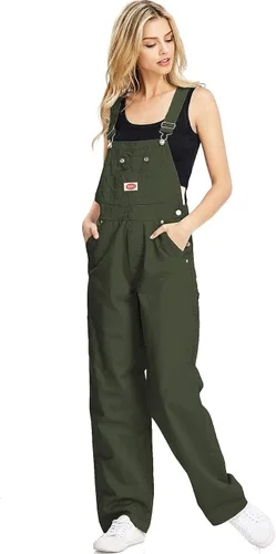 Vista 7 de Overoles holgados de sarga y mezclilla para mujer de talla grande