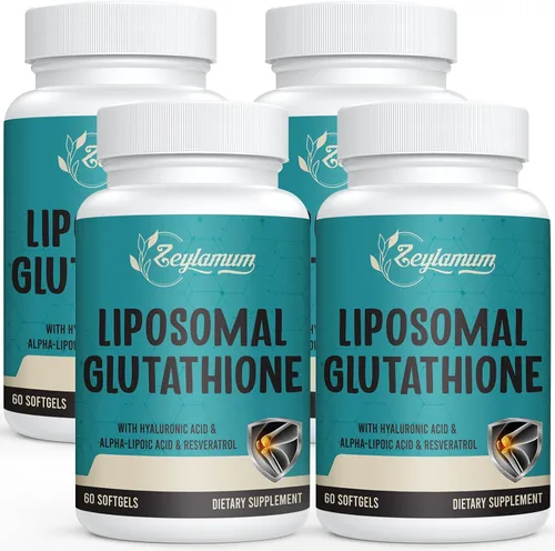 Vista 13 de Zeylamum Cápsulas blandas de glutatión liposomal de 2400 MG, absorción máxima, forma activa reducida de L-glutatión (GSH), con ácido hialurónico