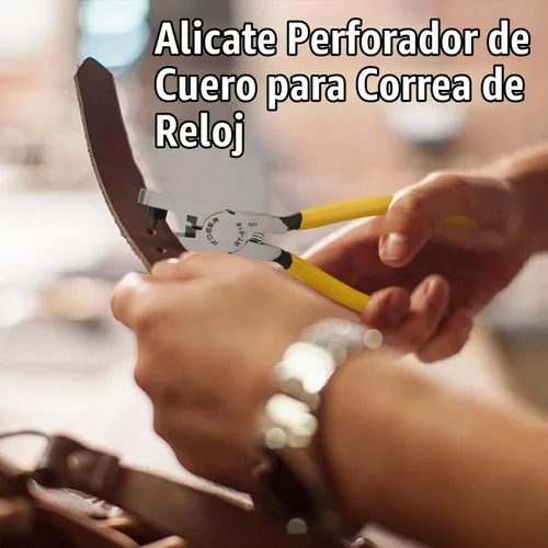 Vista 2 de Alicates Perforadores de Agujeros de Cuero para Correa de Reloj, Alicates Perforadores de Agujeros Redondos Universales de 2.0mm, Herramienta