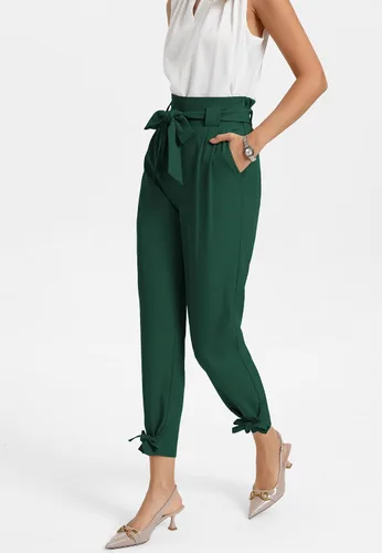 Vista 3 de GRACE KARIN - Pantalón deportivo tipo lápiz para mujer, diseño informal de tiro alto para el trabajo, con lazo y bolsillos