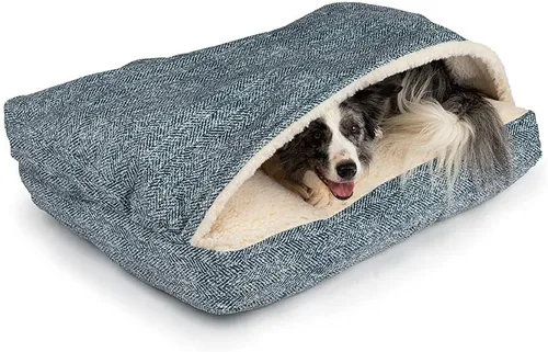 Vista 19 de Snoozer Pet Products Cama de lujo para perros estilo cueva rectangular con microserraje, pequeña, antracita