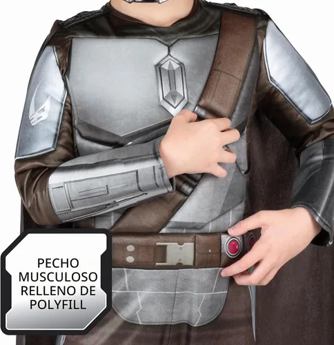 Vista 3 de Jazwares Disfraz de The Mandalorian para niño, Negro