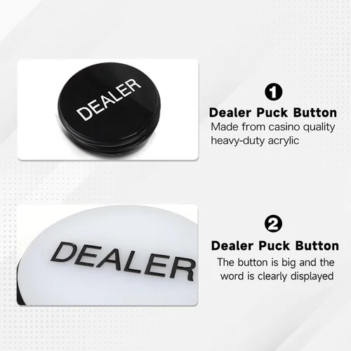 Vista 5 de GSE 3" Acrylic Poker Button, Double-Sided Casino Grade Dealer Puck Button