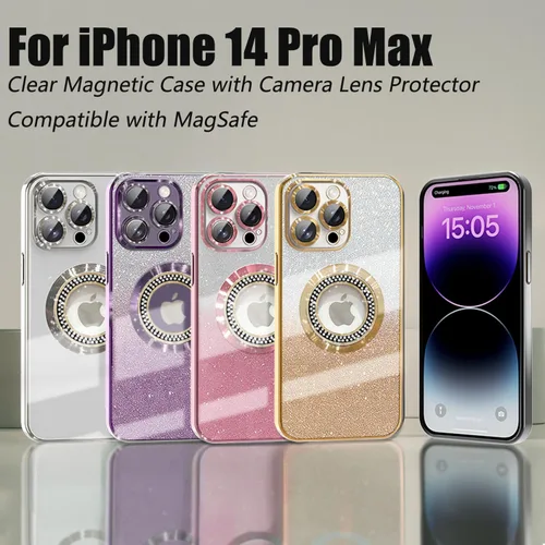 Vista 50 de Misscase Funda magnética con purpurina para iPhone 11 compatible con MagSafe, protección completa, delgada, a prueba de golpes, antiarañazos