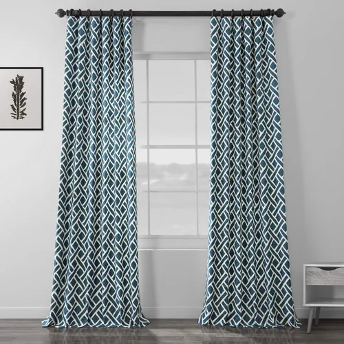 Vista 10 de HPD Half Price Drapes Cortinas florales de algodón de lujo con estampado de 84 pulgadas de largo (1 panel), modernas cortinas de oscurecimiento