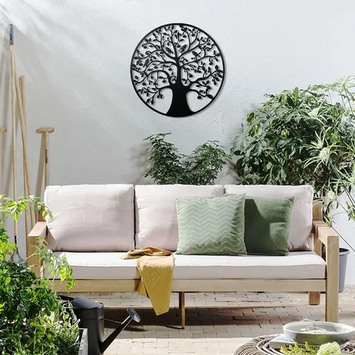 Vista 7 de Remenna Arte de pared de metal, árbol de la vida, decoración de pared de 23 pulgadas, árbol genealógico de metal, para colgar en la pared, Árbol