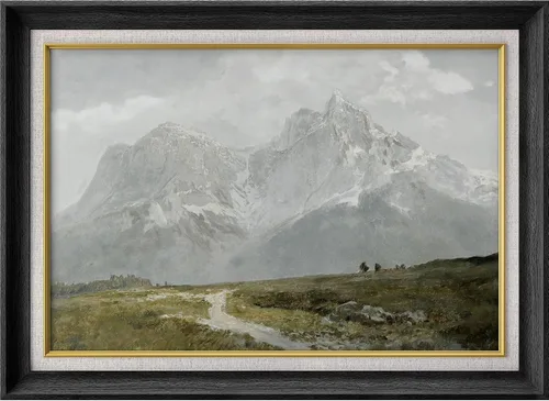 Vista 248 de MUDECOR Lienzo enmarcado prémium para pared, pinos nevados en bosque de invierno, ilustraciones modernas, arte contemporáneo, escénico, divertido