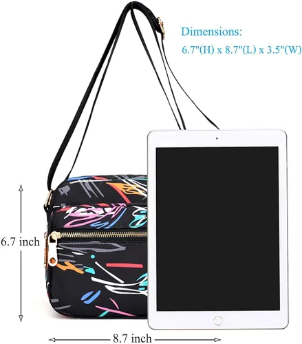 Vista 3 de Collsants Pequeño bolso de nailon con bolsillos con cremallera para viajar