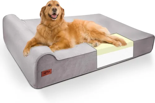 Vista 10 de Sytopia Camas ortopédicas para perros grandes, sofá de espuma viscoelástica extra gruesa de 7 pulgadas para perros mayores y grandes daneses