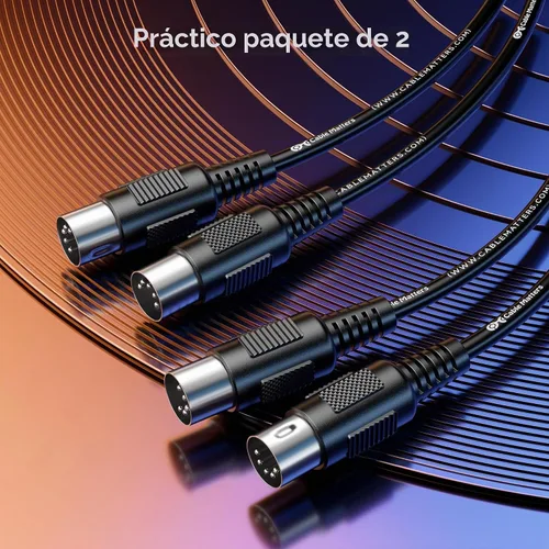 Vista 7 de Cable Matters Paquete de 2 cables MIDI DIN de 5 pines, cable MIDI de 5