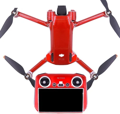 Vista 4 de Mini 3 Pro Drone PVC Skin Dron, cuerpo completo, brazo protector de piel de brazo protector de control remoto, calcomanías para drone para D-ji Mini
