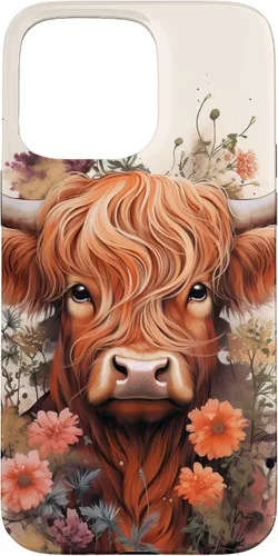 Vista 31 de Highland Cow Flowers Case for iPhone 17