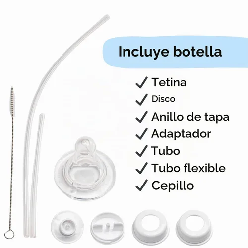 Vista 2 de Podee - Botella manos libres para bebé, sistema de alimentación anti-cólicos, Azul