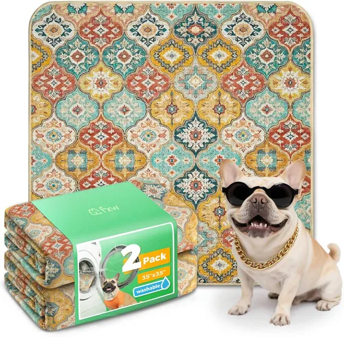 Vista 92 de FXW Almohadillas lavables para orina para perros, almohadillas para cachorros con súper absorbentes, diseñadas específicamente para jaulas de 24