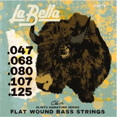 Vista 2 de La Bella OSF-4 Olinto Signature Series Flat Wound Bass String Set 47-107