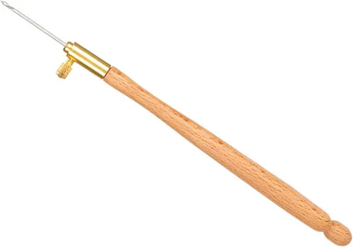 Vista 3 de Ganchos de madera francesa, aguja de bordado francés de ganchillo, mango con 3 agujas, juego de herramientas francesas antibordadas para bordar
